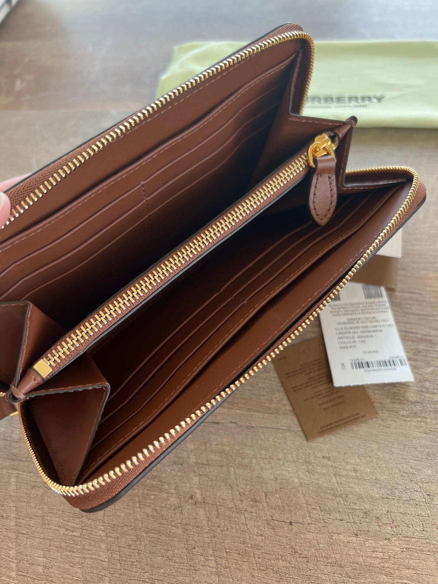 Burberry - Mahogany Elmore Logo Zipper Wallet