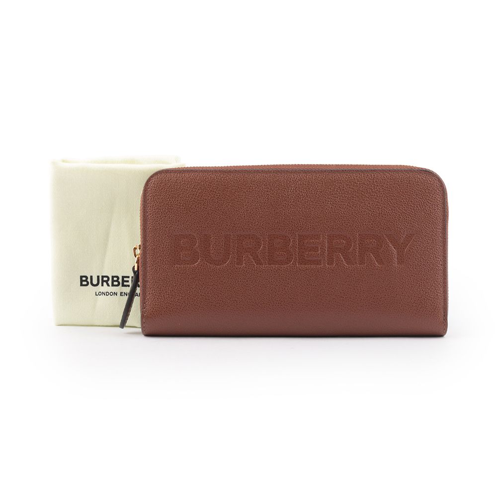 Burberry - Mahogany Elmore Logo Zipper Wallet